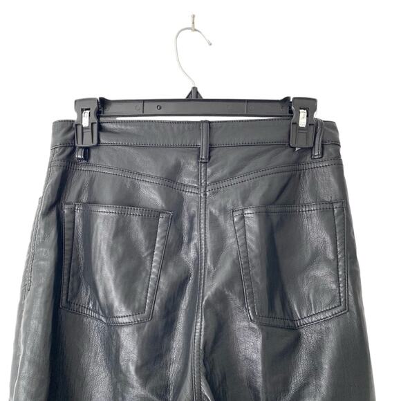 Aritzia Wilfred The Melina Super High Waisted Rise Black Faux Leather Pants 4 - Picture 9 of 12